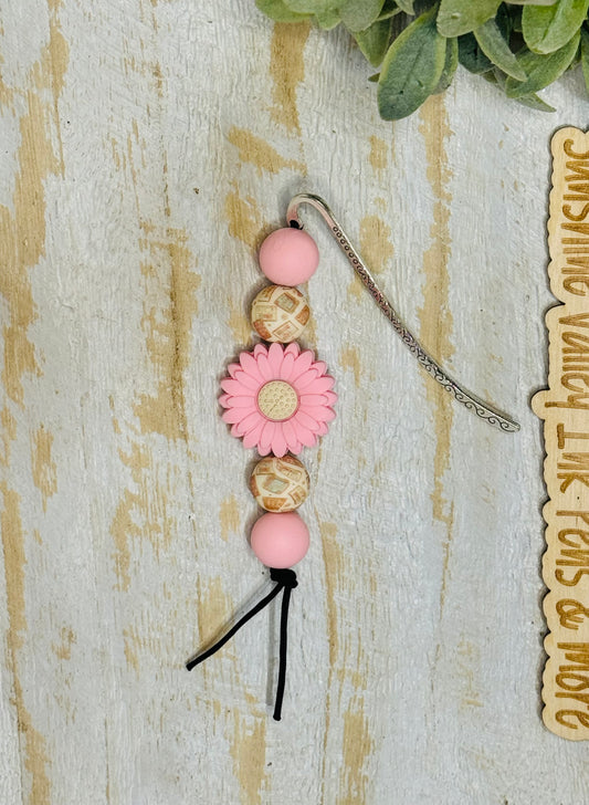 Pink Daisy with Book Beads